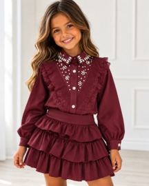 Royal Crystal Blouse - bordeaux