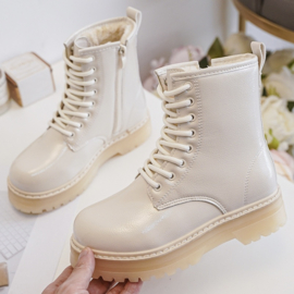 Shiny platform boots - beige  (Verzenddatum 16 okt)