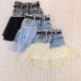 Denim tule skirt