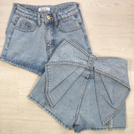 Your Sparkle Bow Denim Short - blauw