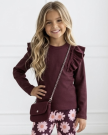 Bagged ruffled longsleeves - bordeaux