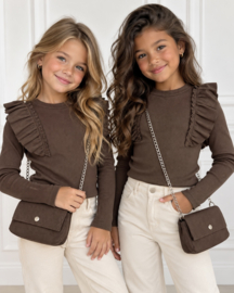 Bagged ruffled longsleeves - bruin