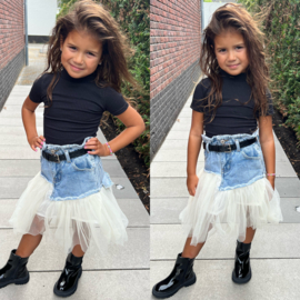 Denim tule skirt