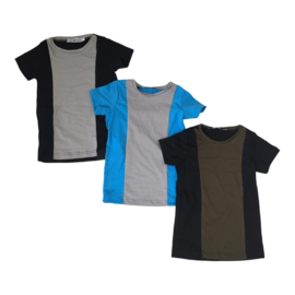 2 color tee - blue & grey