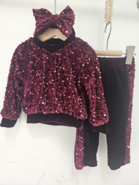 Twinkle velvet baby set - bordeaux  
