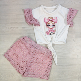 Doll Crochet Summer Set - roze