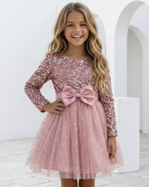 Shimmer Bow Dress - roze (verzenddatum 25 sep)
