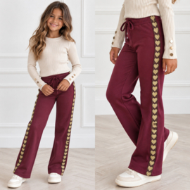 Golden Hearts Pants - bordeaux (verzenddatum 13 okt)