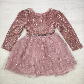 Enchanted Flower Sequin Dress - roze