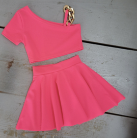 Glam Chain Skirt Set - roze