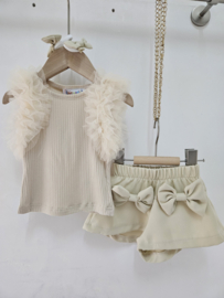 A bow & tule baby set - beige