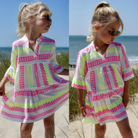 Yellow & Pink aztec dress (verzenddatum 23 apr)