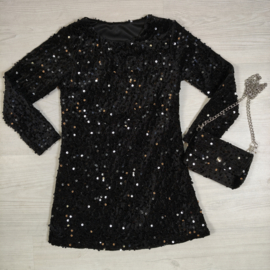 Party Glam Sequin Dress & bag - zwart