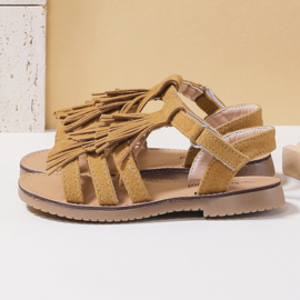 Fringe sandals - camel