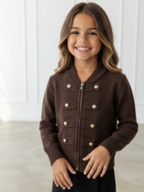 Luxury button knit vest - bruin 