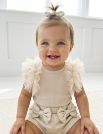 A bow & tule baby set - beige