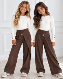 Classy Wrap Wide Leg Pants - bruin
