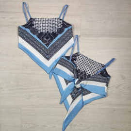 Summer Paisley Bow Top - blauw