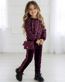 Twinkle velvet set + bag - bordeaux