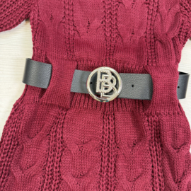 Cozy Cable Belt Dress - bordeaux (verzenddatum 29 sep)