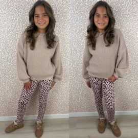 Leopard legging - roze
