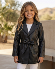 Long leatherlook trenchy