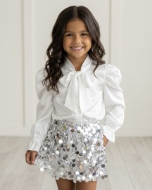 I love glitter skirt - zilver