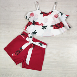 Red Rose Ruffle Set