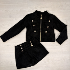 Beat It Velvet Skort Set - zwart