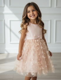 Butterfly Bow Tule Dress - zalm
