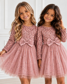 Shimmer Bow Dress - roze