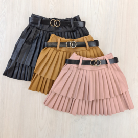 Baby double leather skirt