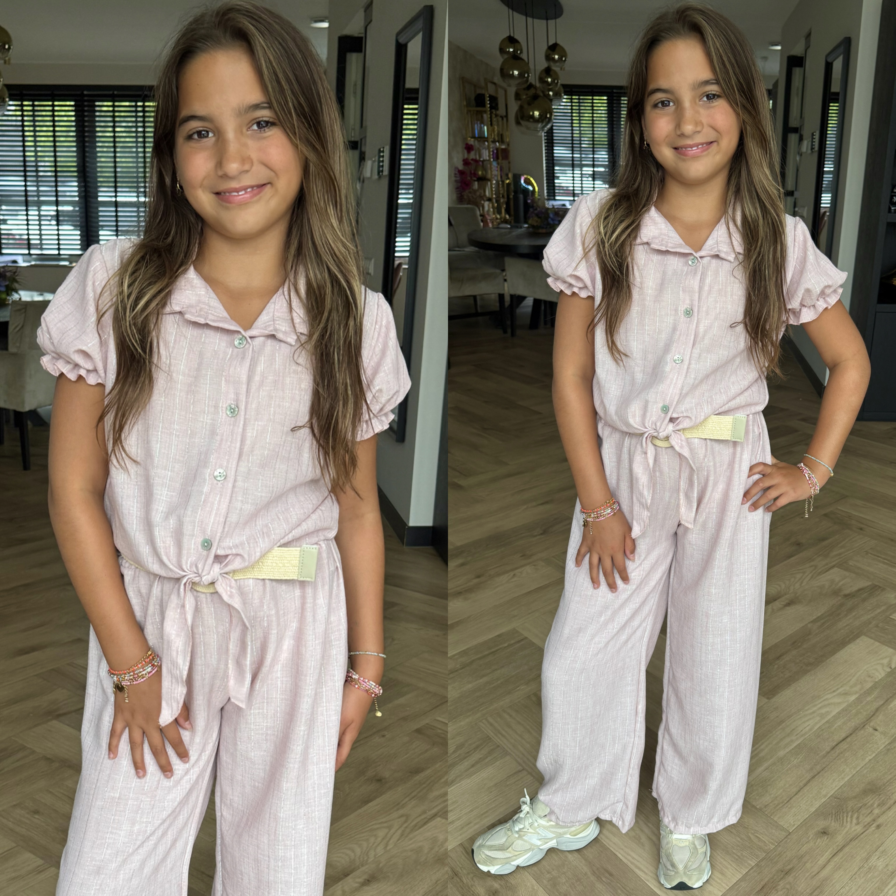 Pink & silver lining set
