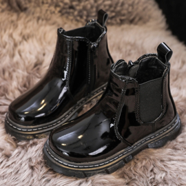 Shiny baby boots - Black