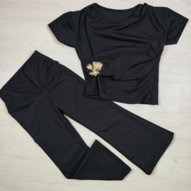 Golden Charm Flared Set - zwart