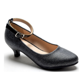 Glitter girl heels - black