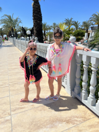 Beach pompom poncho