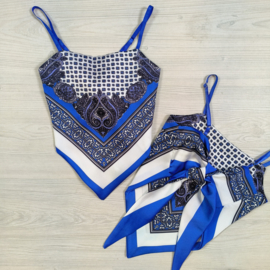 Paisley top - blauw