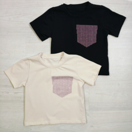 Sparkle Pocket Tee - beige