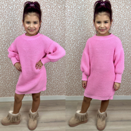 Lovely knitted dress - donkerroze