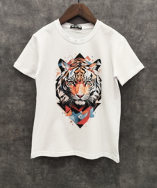 Geo Tiger Graphic Tee - wit
