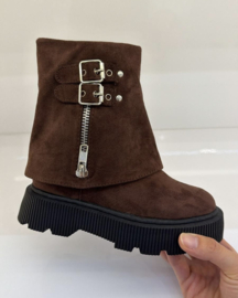 Buckle zip boots - bruin