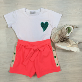 Lovely star & hearts shorts - groen