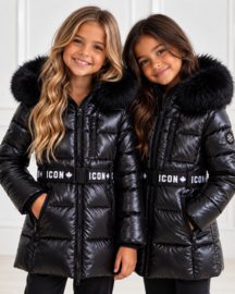ICON Girls Luxe Puffer Jacket - zwart