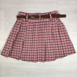 College Girl Check Skirt - bordeaux