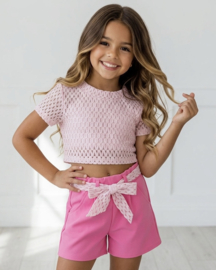 Sweet Lace Girls Set - fuchsia
