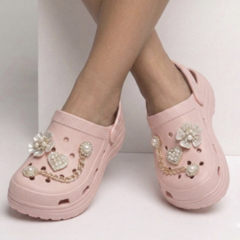 Luxe charm clogs - roze