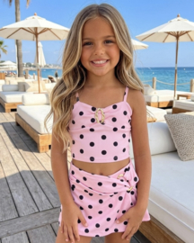 Polka Dot Luxe Skort Set - roze