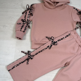 Girly Leopard Bow Set - roze