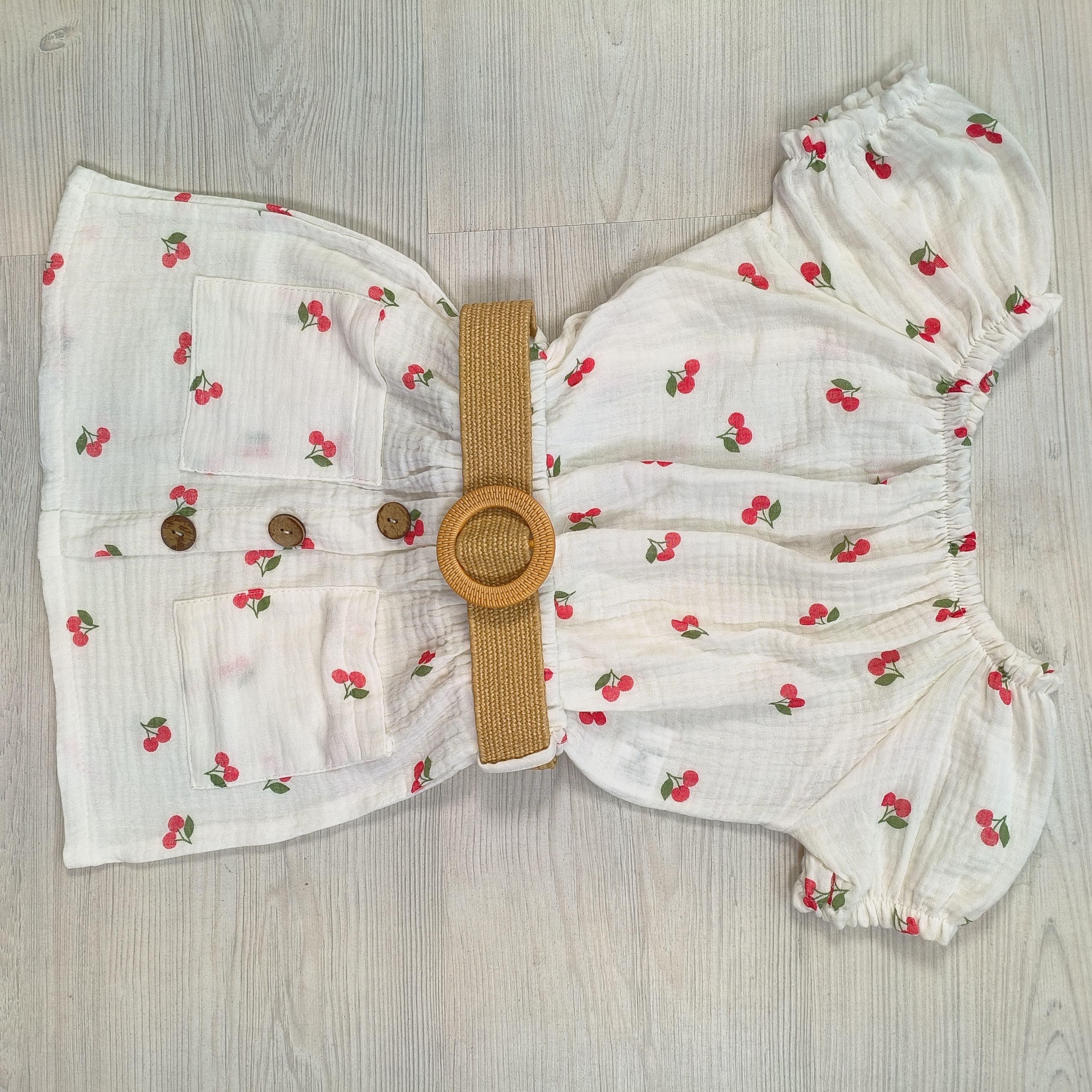 Cherry belted set